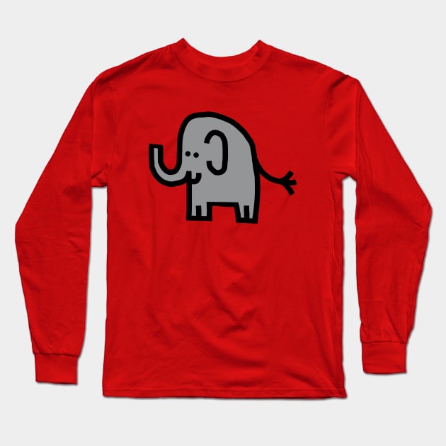 Minimal Animals Ultimate Gray Elephant Self Portrait Long Sleeve T-Shirt by ellenhenryart